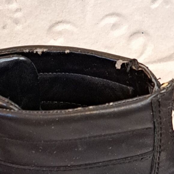 Guess Bieninda Black Leather Peep Toe High Heel Boots Buckle Details 7.5 M - Picture 13 of 15